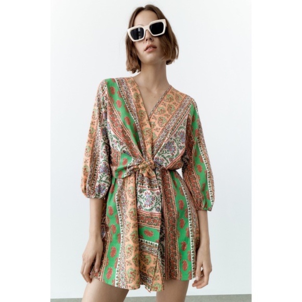 NWOT Zara Printed Multicolored Jumpsuit/Romper Sz XL